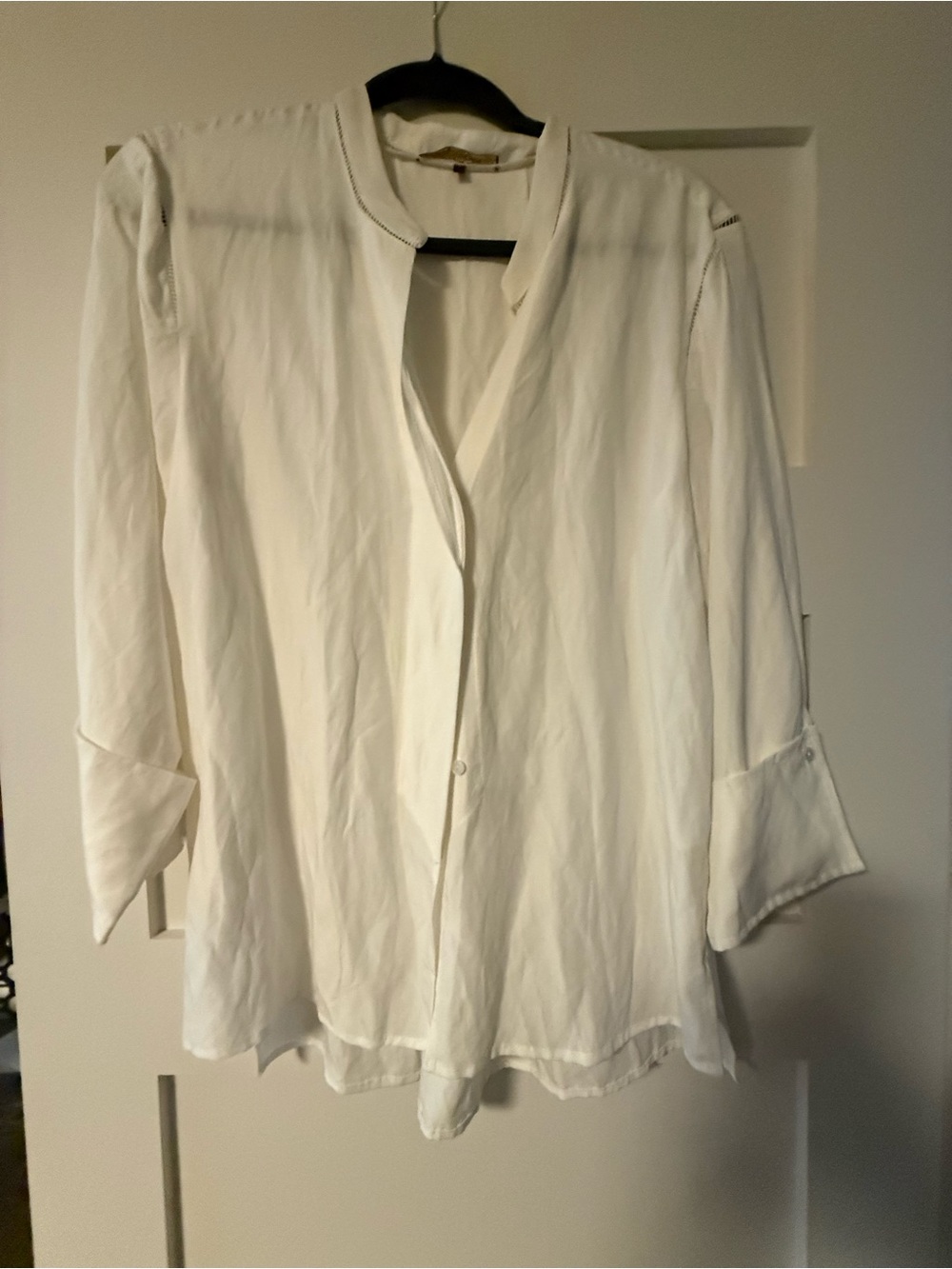 Kobi Halperin White V-Neck Button-Front Blouse